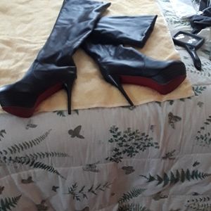 High Heel Faux Leather Boots